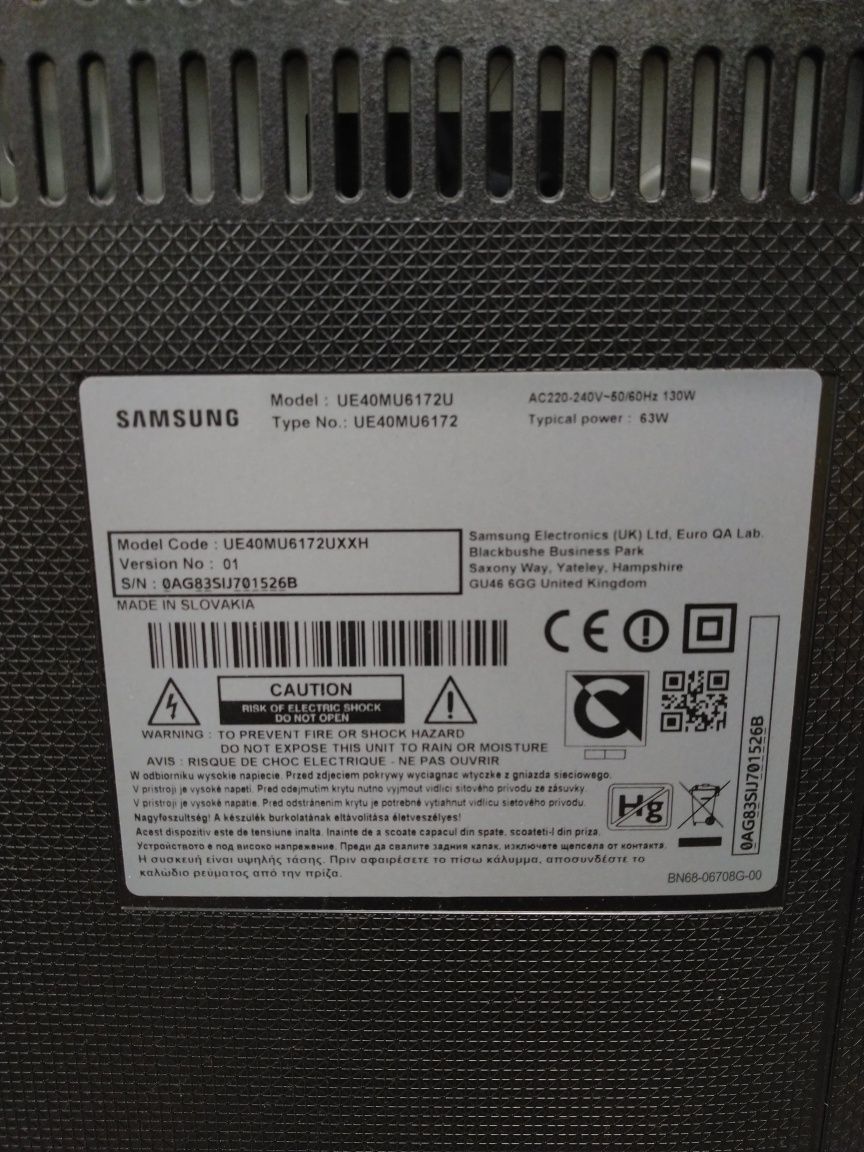 Main плата телевизора Samsung ue40mu6172u (BN41-02568B)