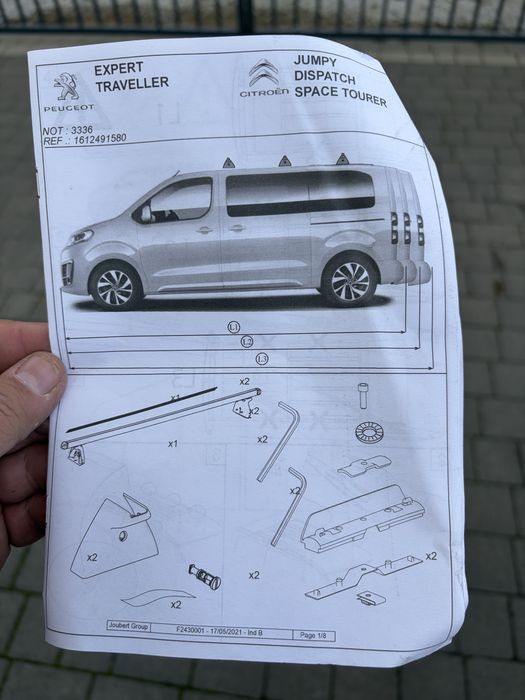 Bagaznik dachowy Toyota ProAce Peugeot Expert Citroen Jumpy Belki