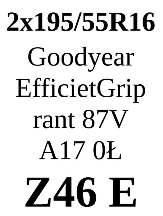 2x 195/55R16 Goodyear EfficientGrip 87V 6,87mm
