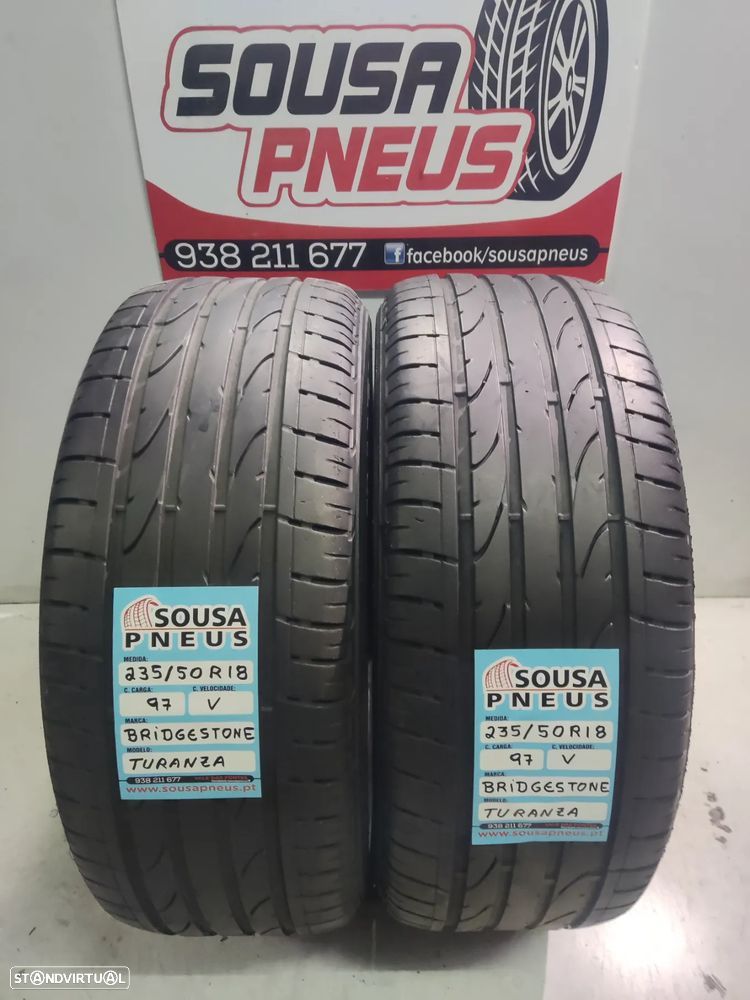 2 pneus semi novos bridgestone 235-50r18 oferta dos portes