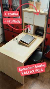 Biurko / regał IKEA KALLAX 4x2 z oryginalną dostawką biurkową