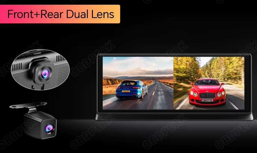 Rejestrator 11,3” 2-kamery Android Auto CarPlay nawigacja