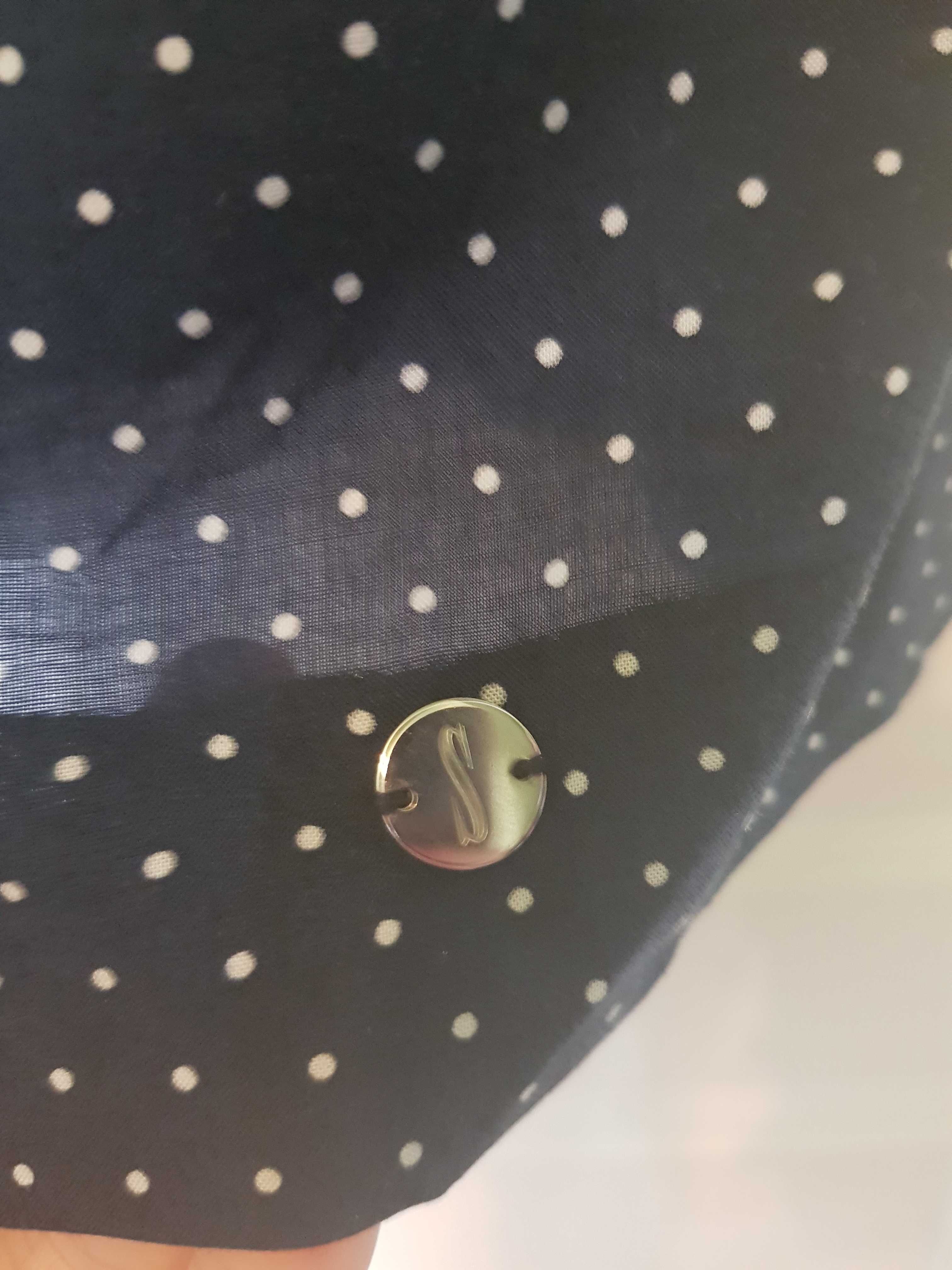 Nowa granatowa sukienka Simple XS  w kropki, fason prosty.