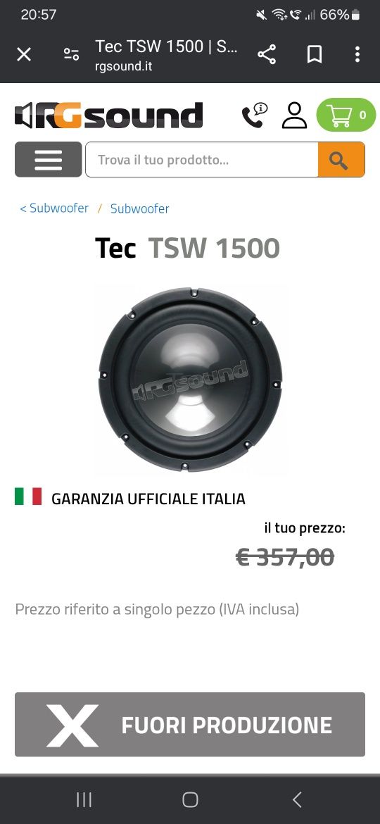 Subwoofer Tec TSW 1500