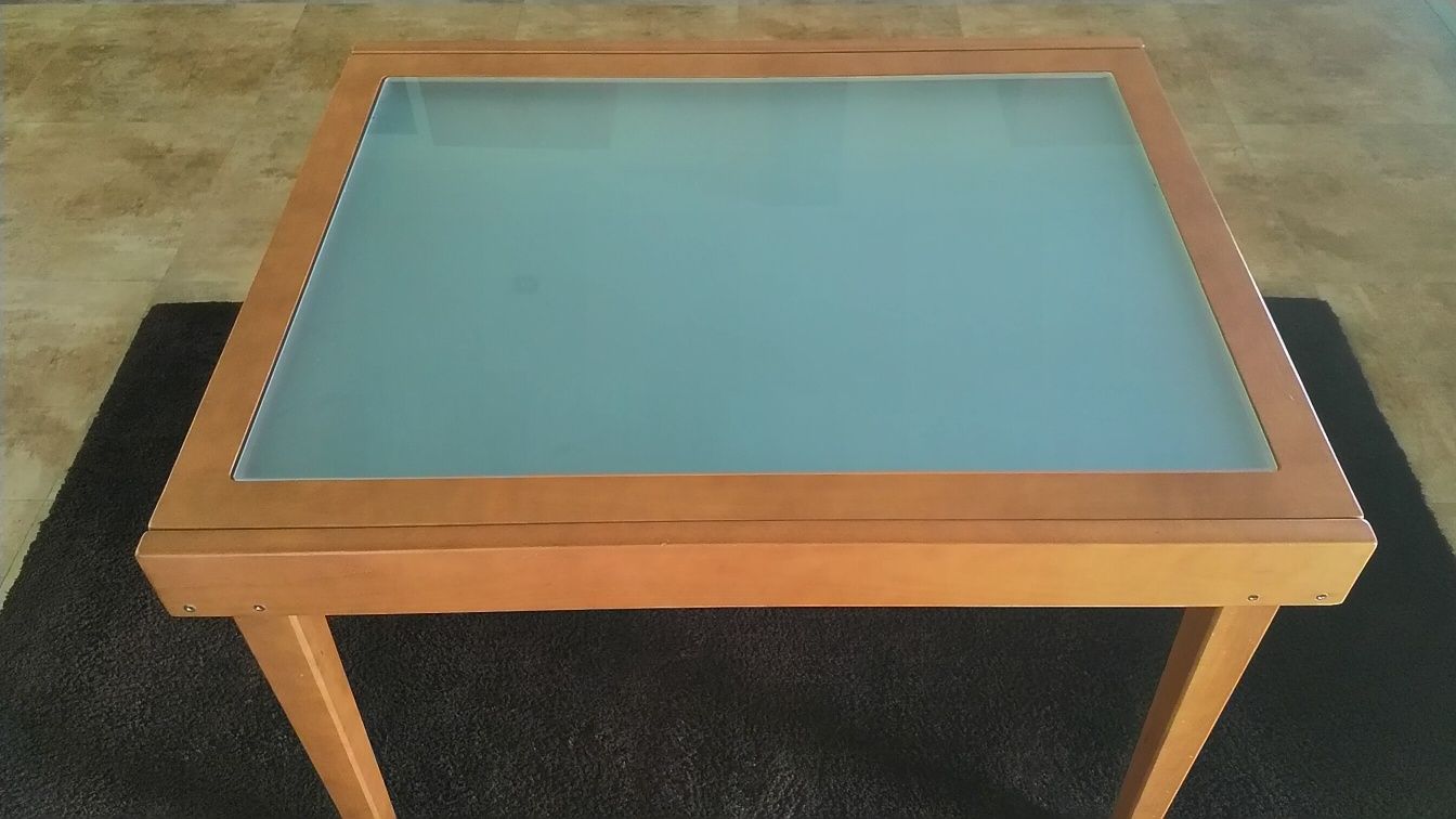 Mesa sala com tampo em vidro