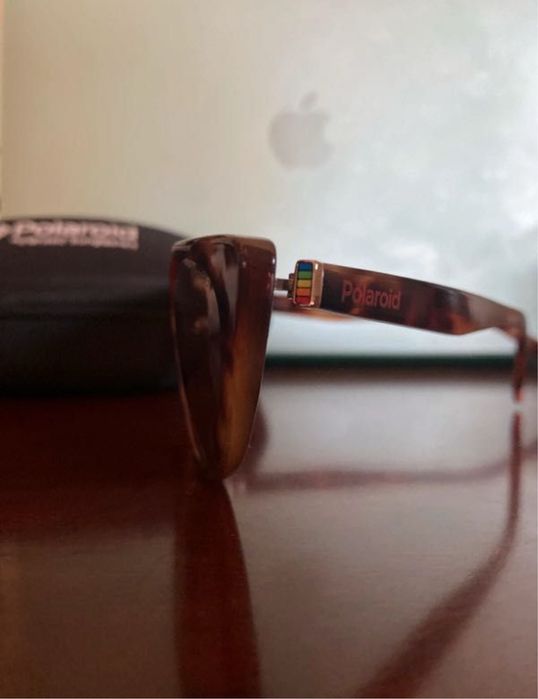 Polaroid damskie szylkretowe okulary z polaryzacją + etui NOWE