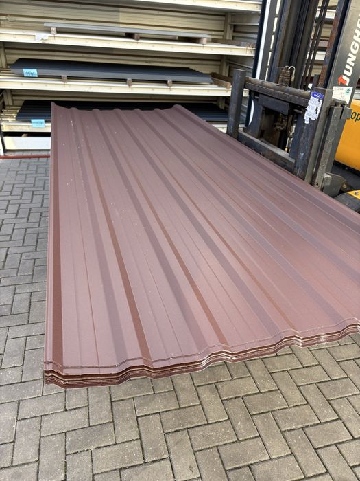 Blacha trapezowa T-18E 8017mat (brąz) z filcem