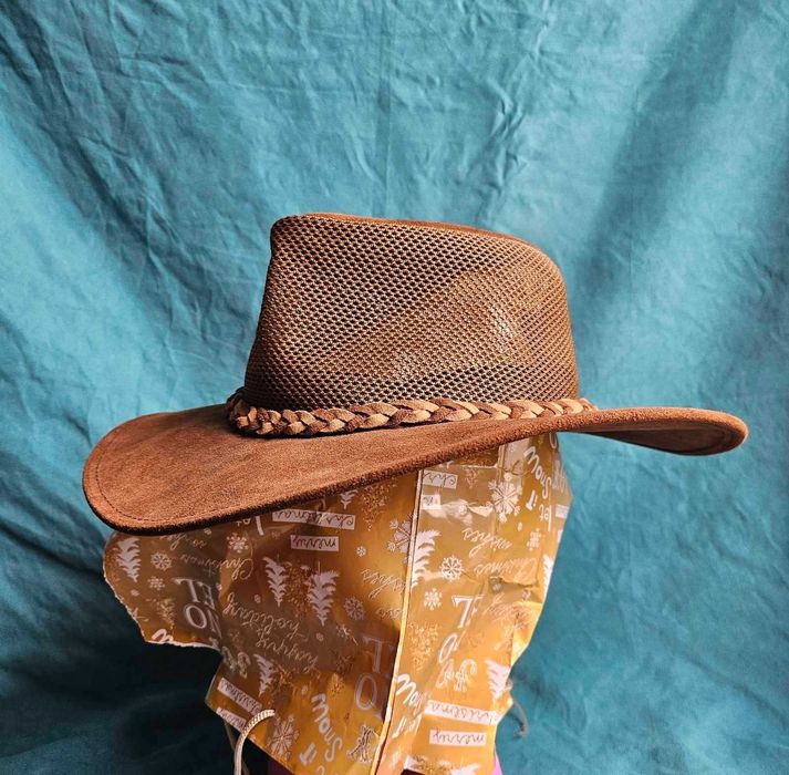 ковбойська шляпа кожа 100% ориг H1H Hanschel hat co USA коричнева р-рL