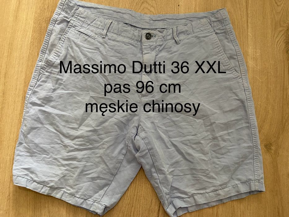 Massimo Dutti   rozm XXL  męskie krótkie spodenki chinosy niebieskie