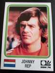 Cromo Panini World Cup Story de Johnny Rep no Mundial 74 na Alemanha