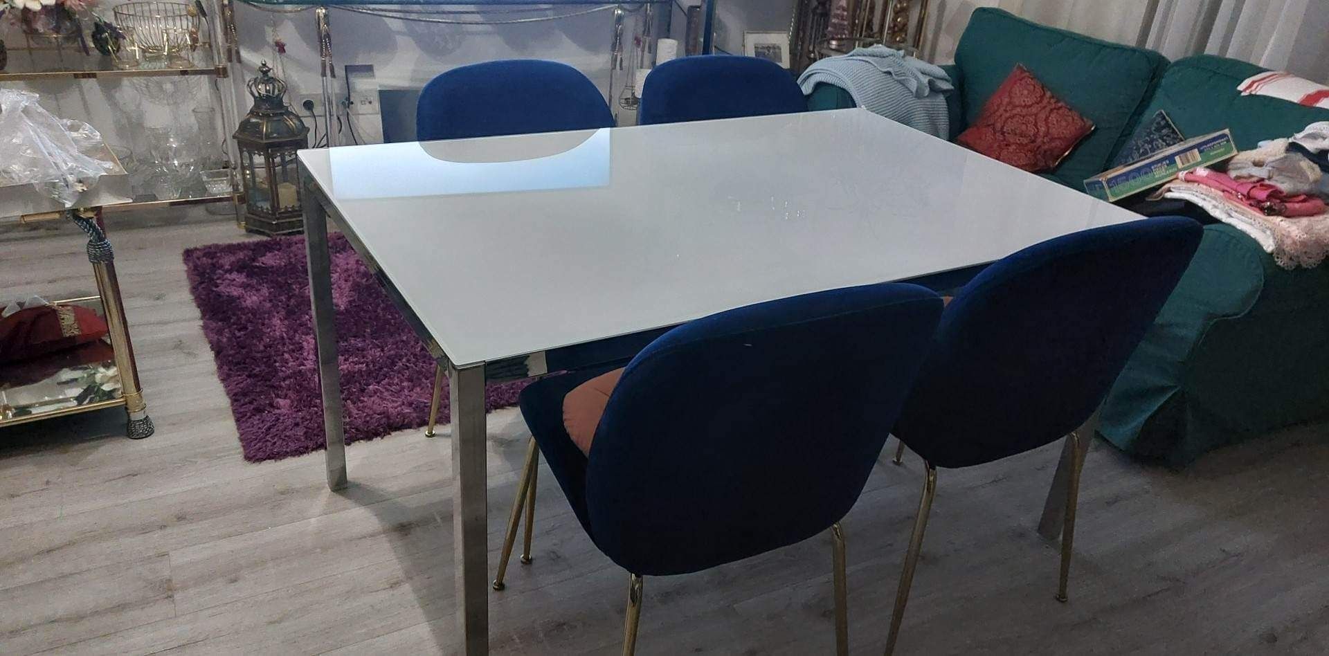 Szkło/chrom Ikea torsby stół + 4 krzesła możliwy transport