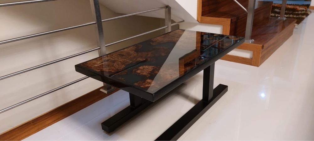 Mesa de centro resina epoxy | estilo industrial  | Negociável