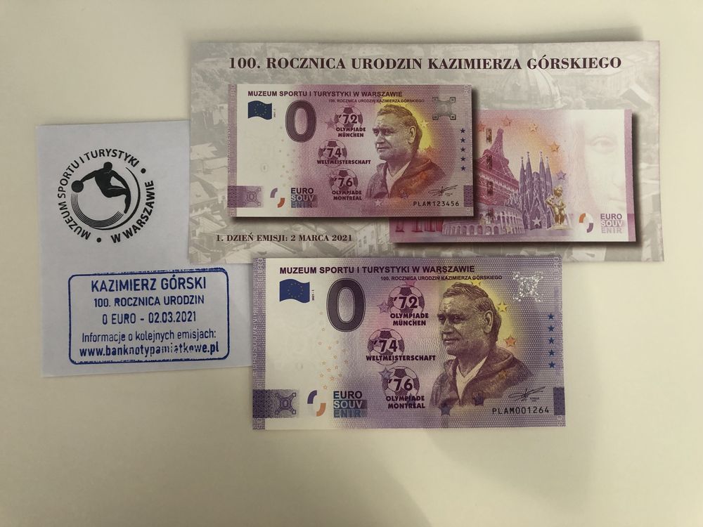 Banknot 0 euro 100 Rocznica Urodzin Kazimierza Górskiego