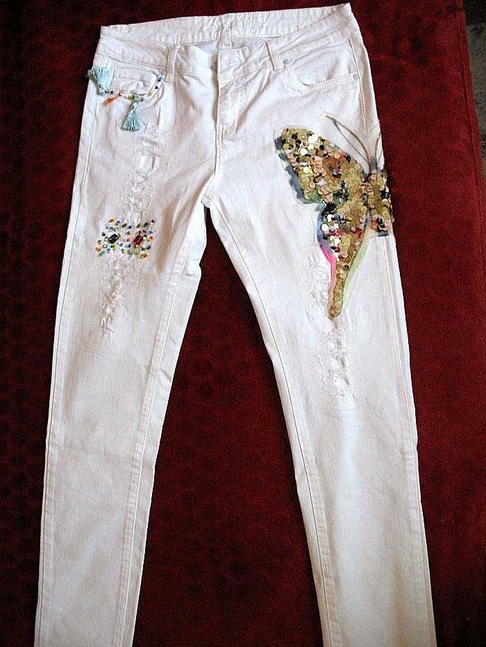 Spodnie - jeans - 38 - 40 - biodra 96 - 94 cm Miss Goodlife UNIKAT