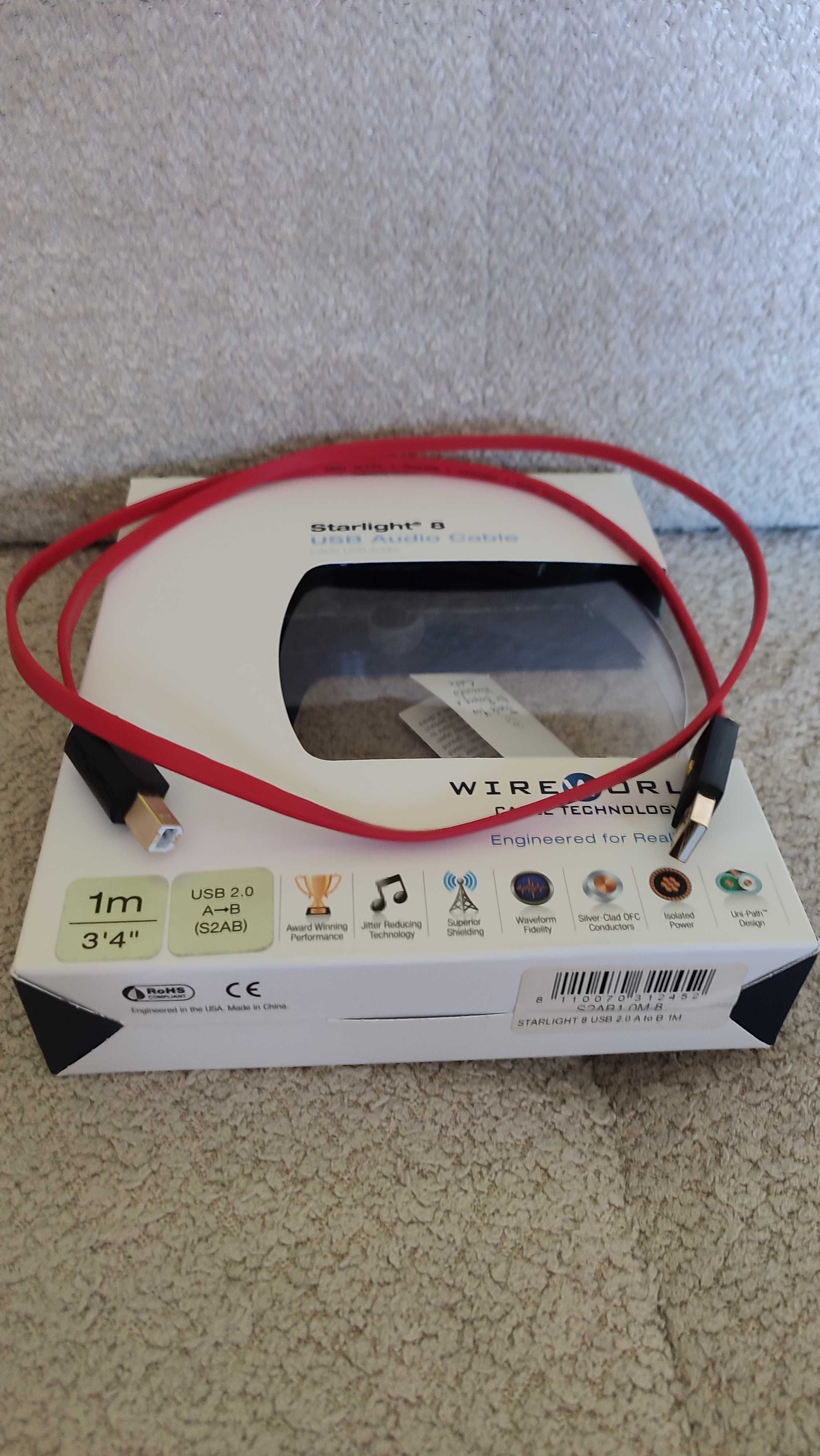 USB 2.0 A-B. Wireworld Starlight 8 .1m