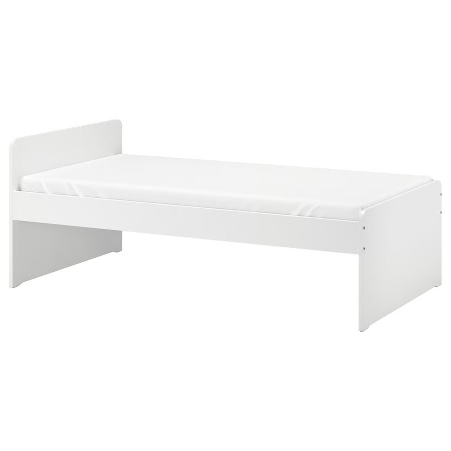 Ikea Estrutura de Cama SLÄKT branca, 90x200