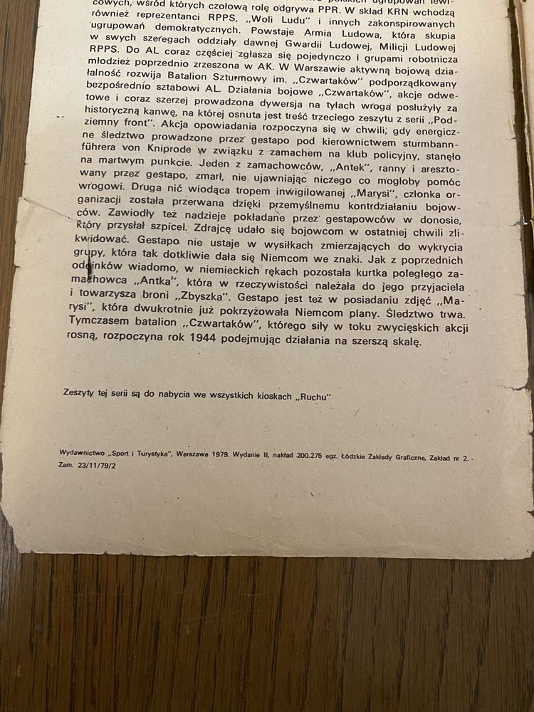 Przerwana linia. Podziemny front 1979 r. Wydanie 2 PRL