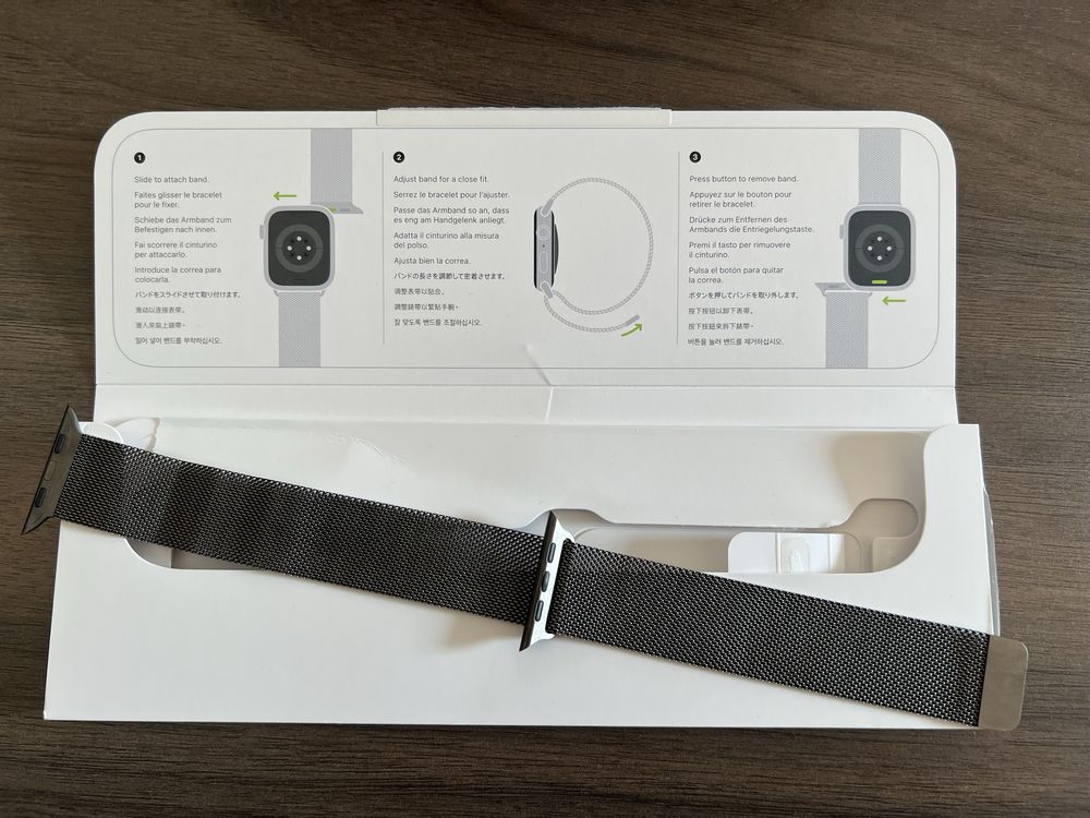 Apple watch 9 bransoleta milanese loop 45mm grafitowa