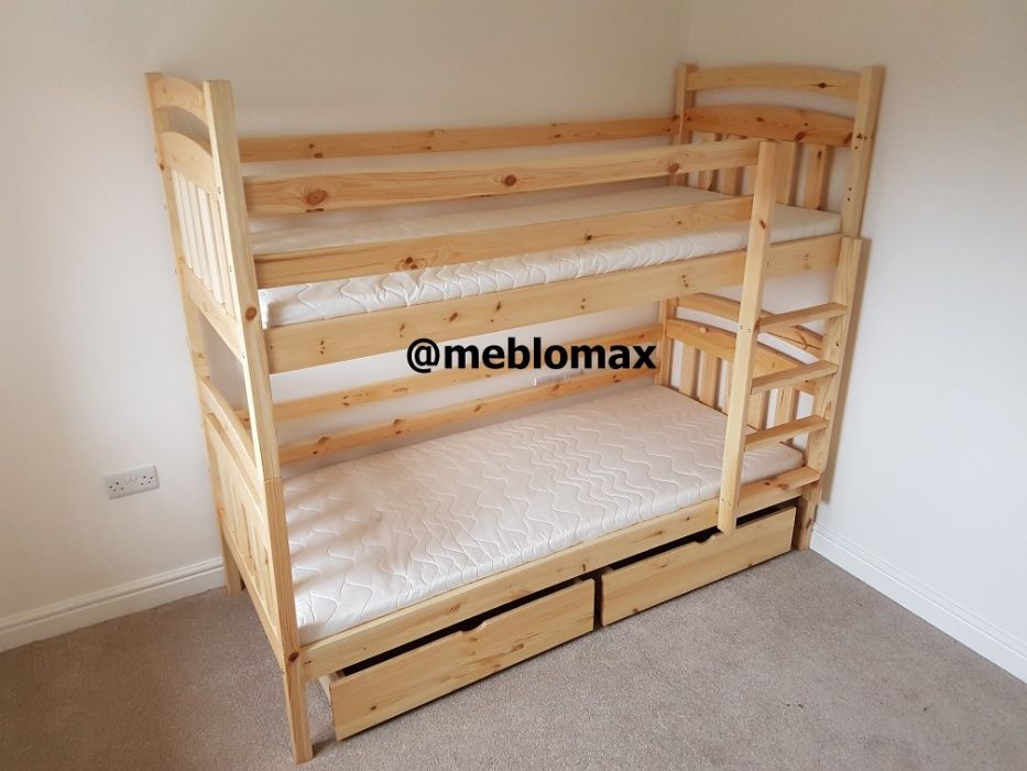Nowe Masywne łóżka piętrowe lite sosnowe drewno bezpieczne dla dzieci