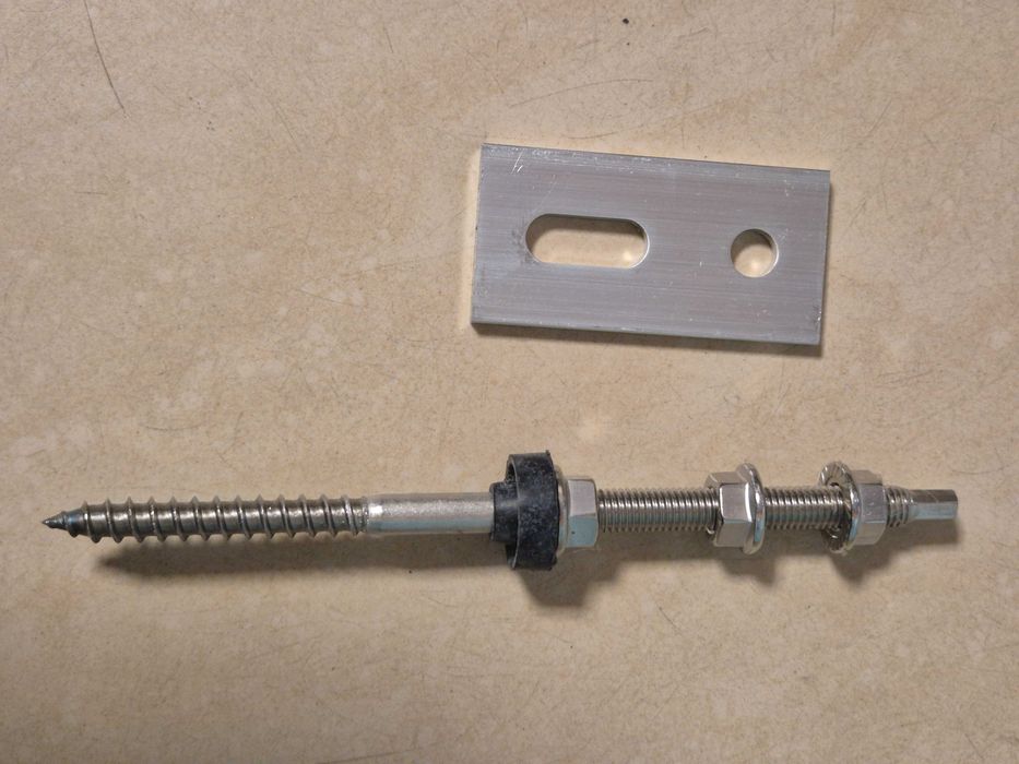 Śruba dwugwintowa uchwyt fotowoltaika A2 M10x200 z adapterem