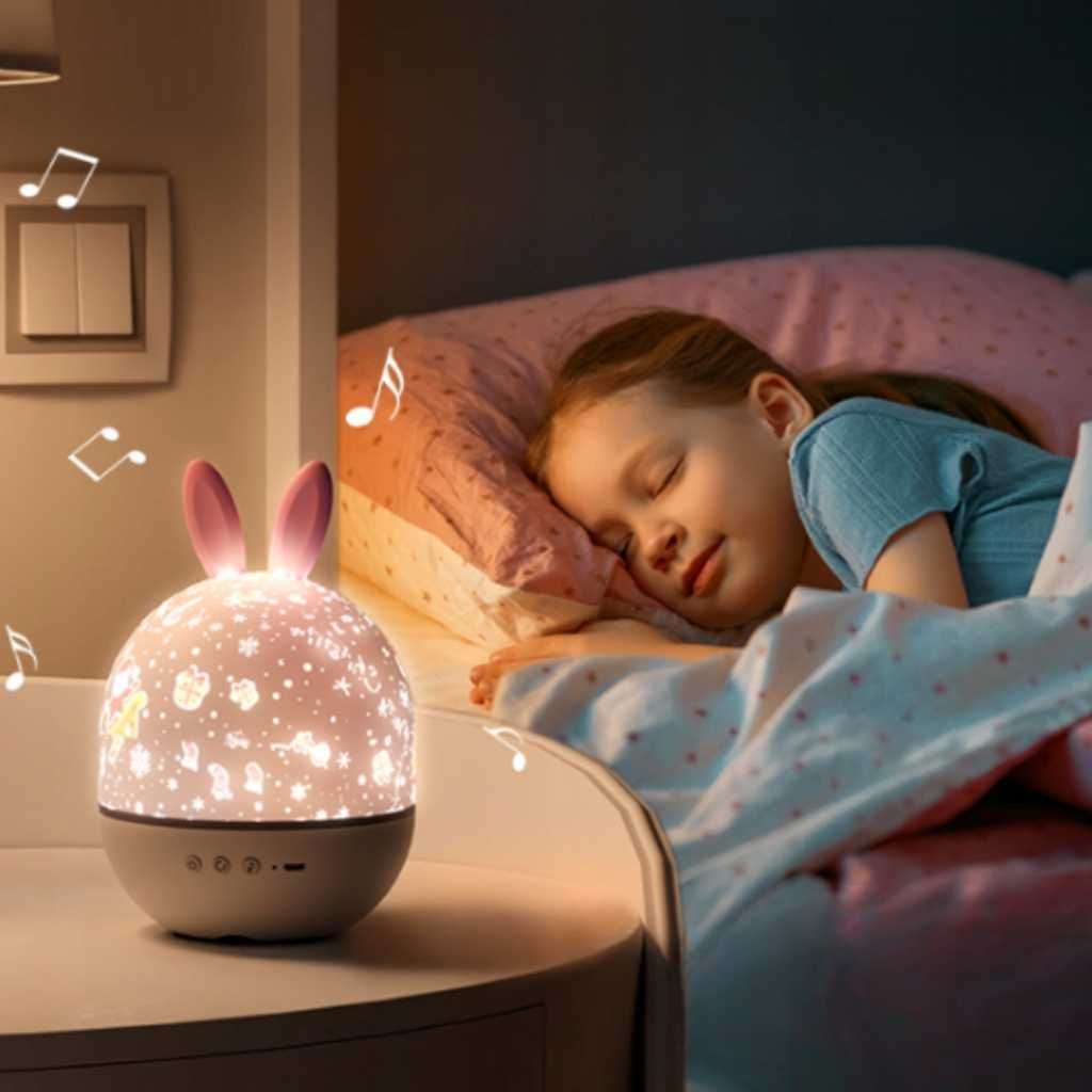 Projektor gwiazd rzutnik dla dzieci lampka nocna LED obrotowy