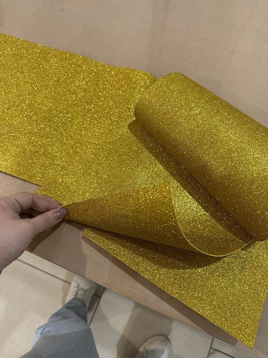 10 листів Глітерний фоаміран, 1 мм, 50х25 см. Двосторонній