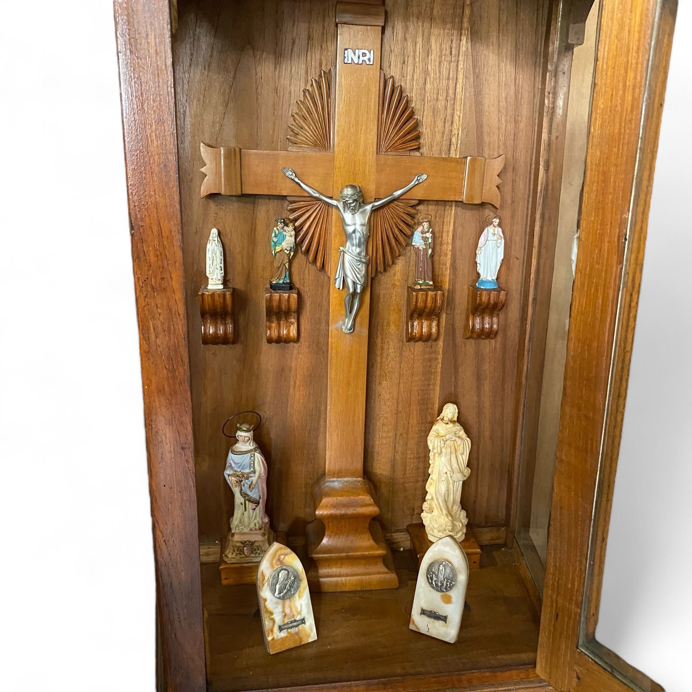 Oratório Vitrine Madeira Antigo Século XIX