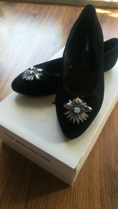 Buty czarne baleriny 36 Gino Rossi skóra nubuk