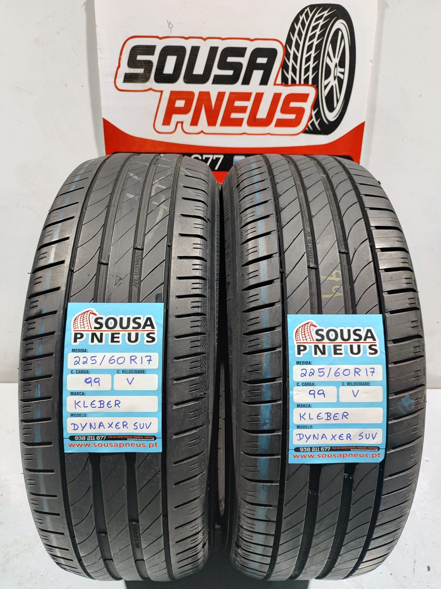 2 pneus semi novos 225-60R17 Kleber - Oferta dos Portes