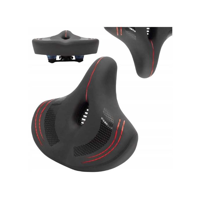 Siodełko Rowerowe Duże Wygodne Szerokie Miękkie Na Rower Amortyzacja