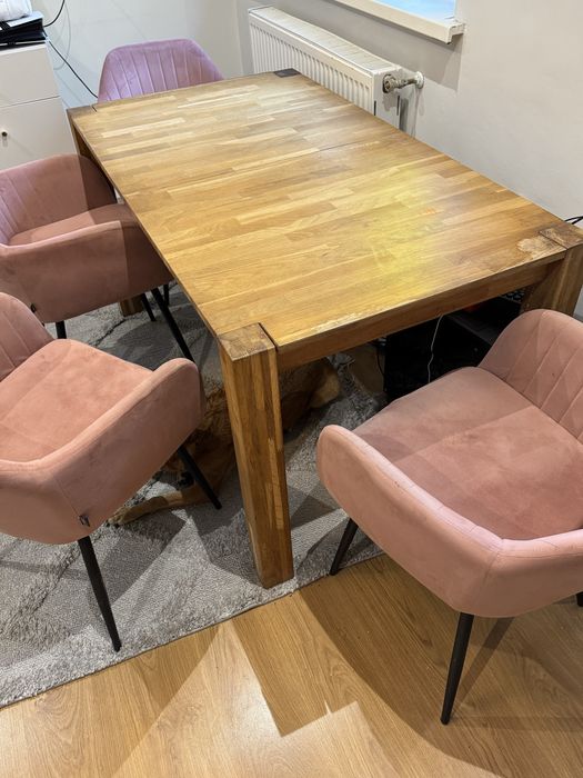 Stół drewniany 140x80 z krzesłami