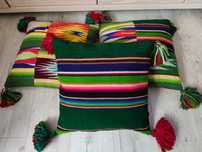Poduszka , kilim, PRL, wełna