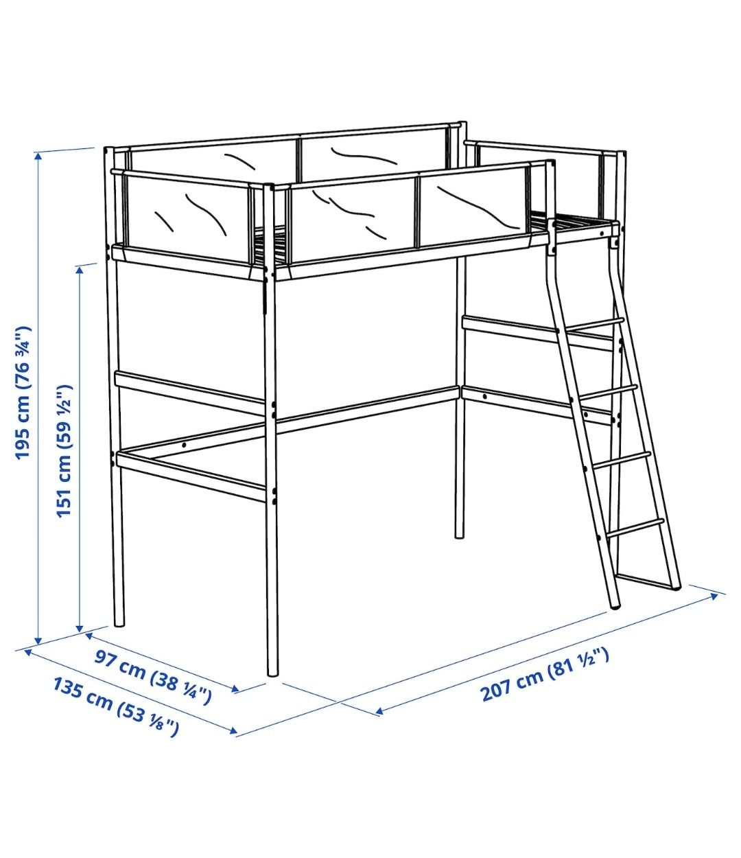 Ikea vitval łóżko piętrowe 90x200