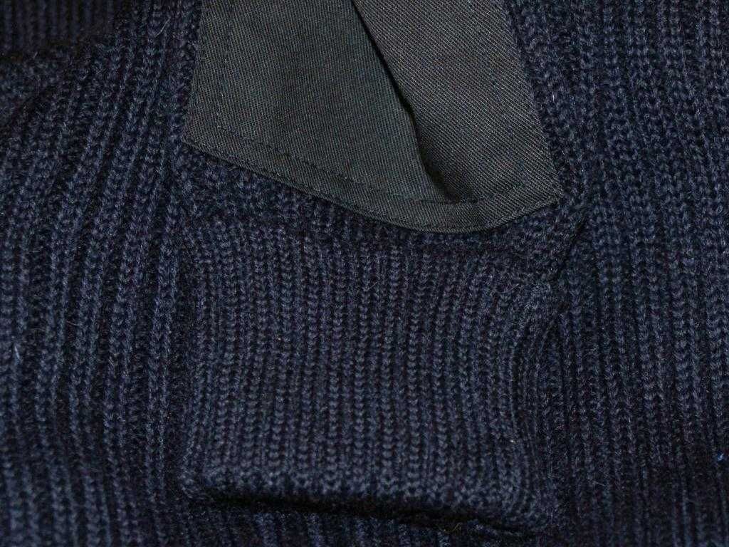 Navy 80% wełna gruby sweter Militarny męski M