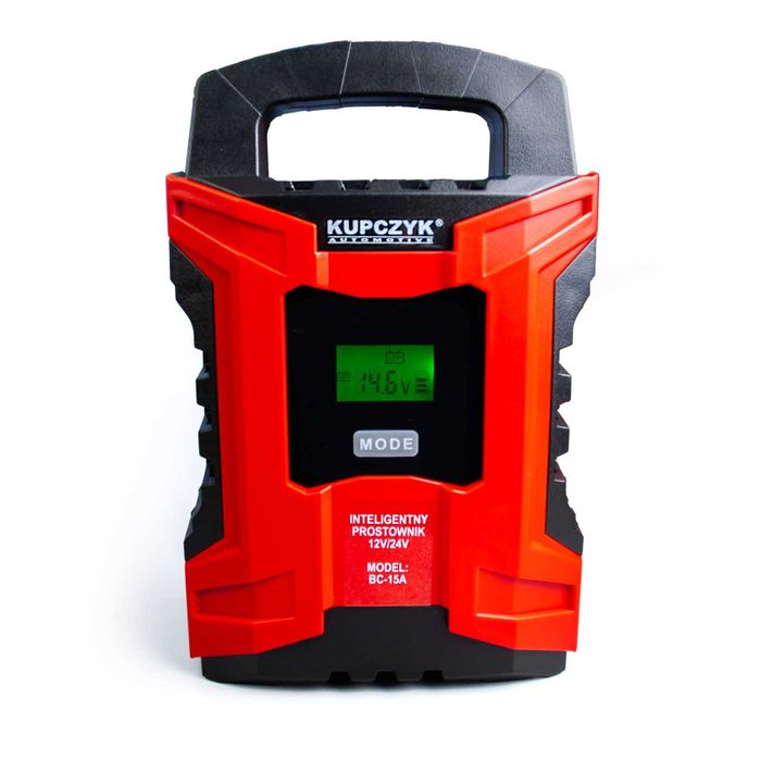 Prostownik mikroprocesorowy do akumulatora 12V 24V BC-15A Kupczyk