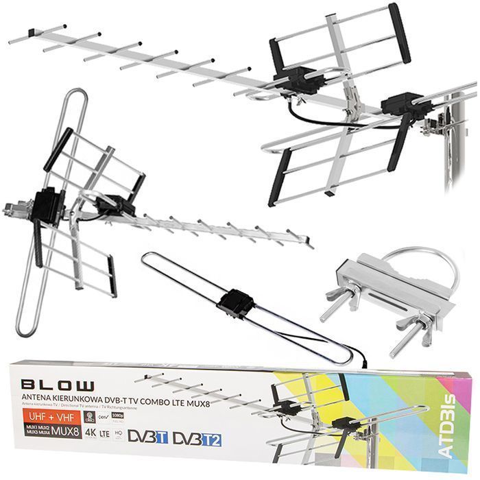 Antena kierunkowa DVB-T2 VHF UHF odbiera MUX8 pasywna zew ATD31S
