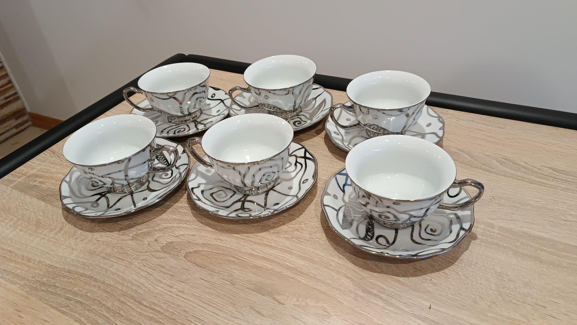 Filiżanki spodki zestaw 24k złoto Yamasen Japońska porcelana