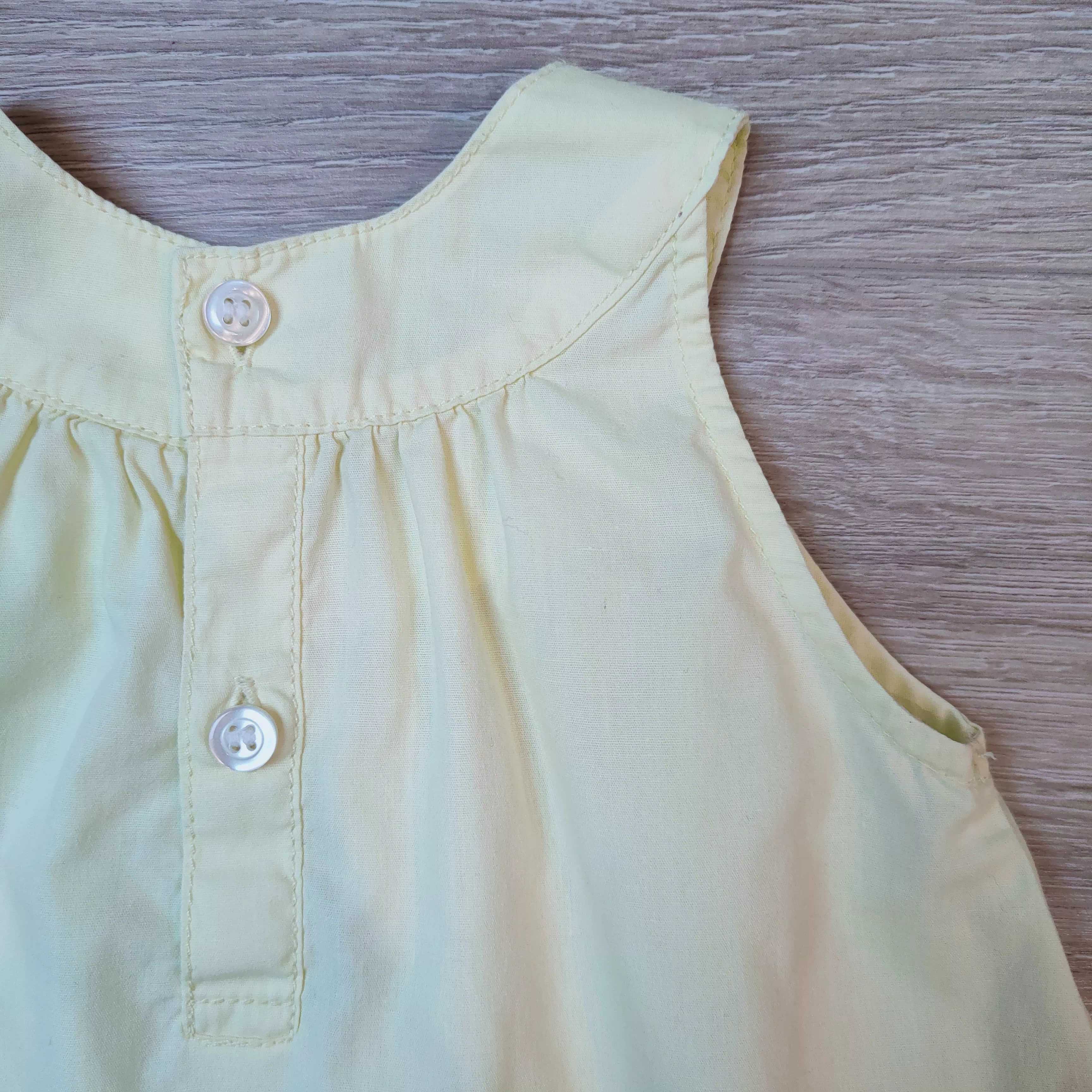 Sukienka żółta karczek motylki 'H&M' 68