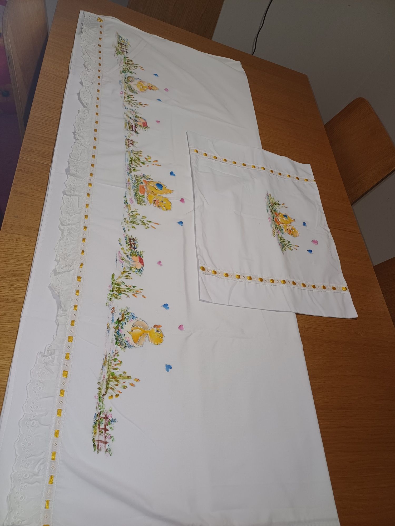 Conjunto de lençóis de criança pintados à mão