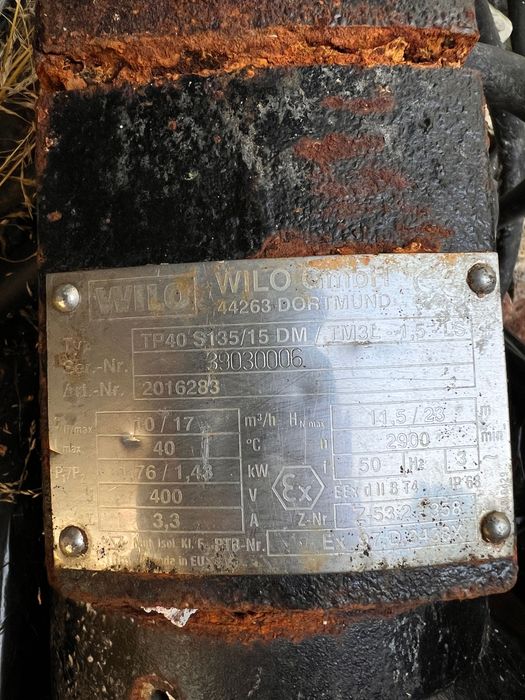 Pompa pompa kanalizacyjna T40 S135/15 DM / TM3L