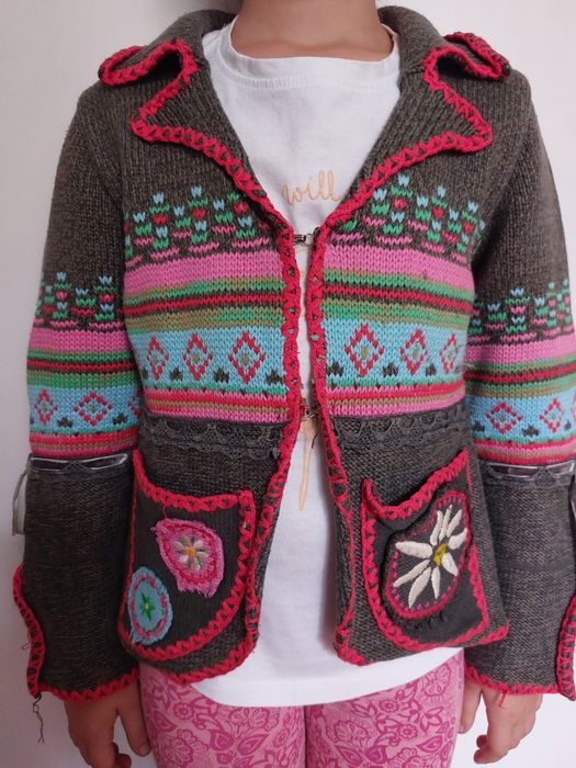 Sweter vintage 128 dla dziewczynki