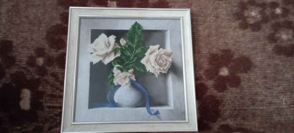 Картина бісером, Троянди