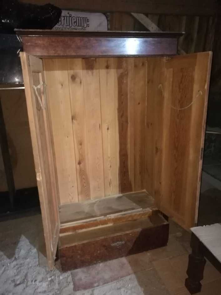 Stara szafa dwudrzwiowa z szufladą, antyk