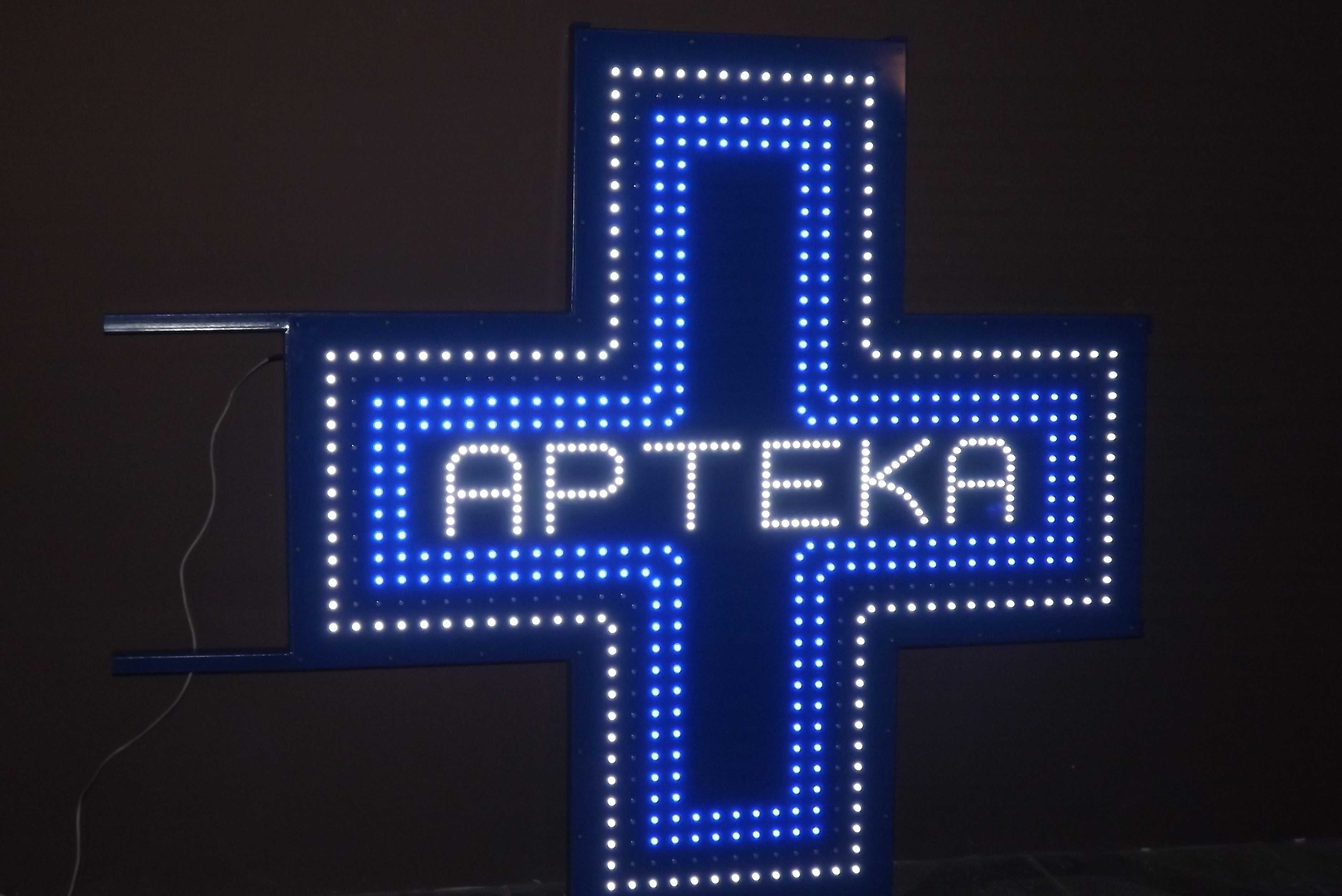 apteka szyld neon kaseton krzyż apteczny