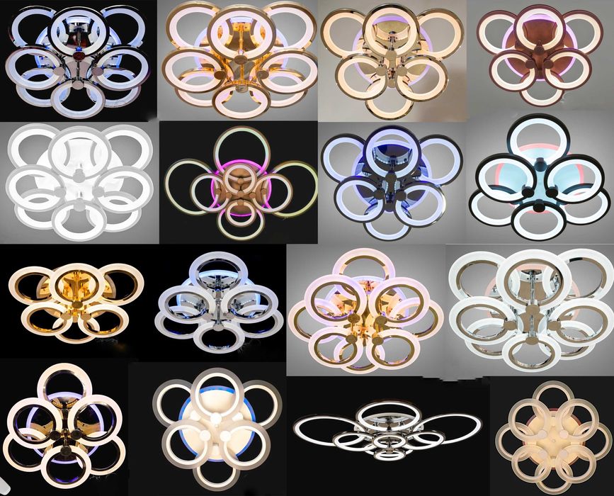 Светодиодная люстра с пультом цветной подсветкой диммер LED RGB ЛС