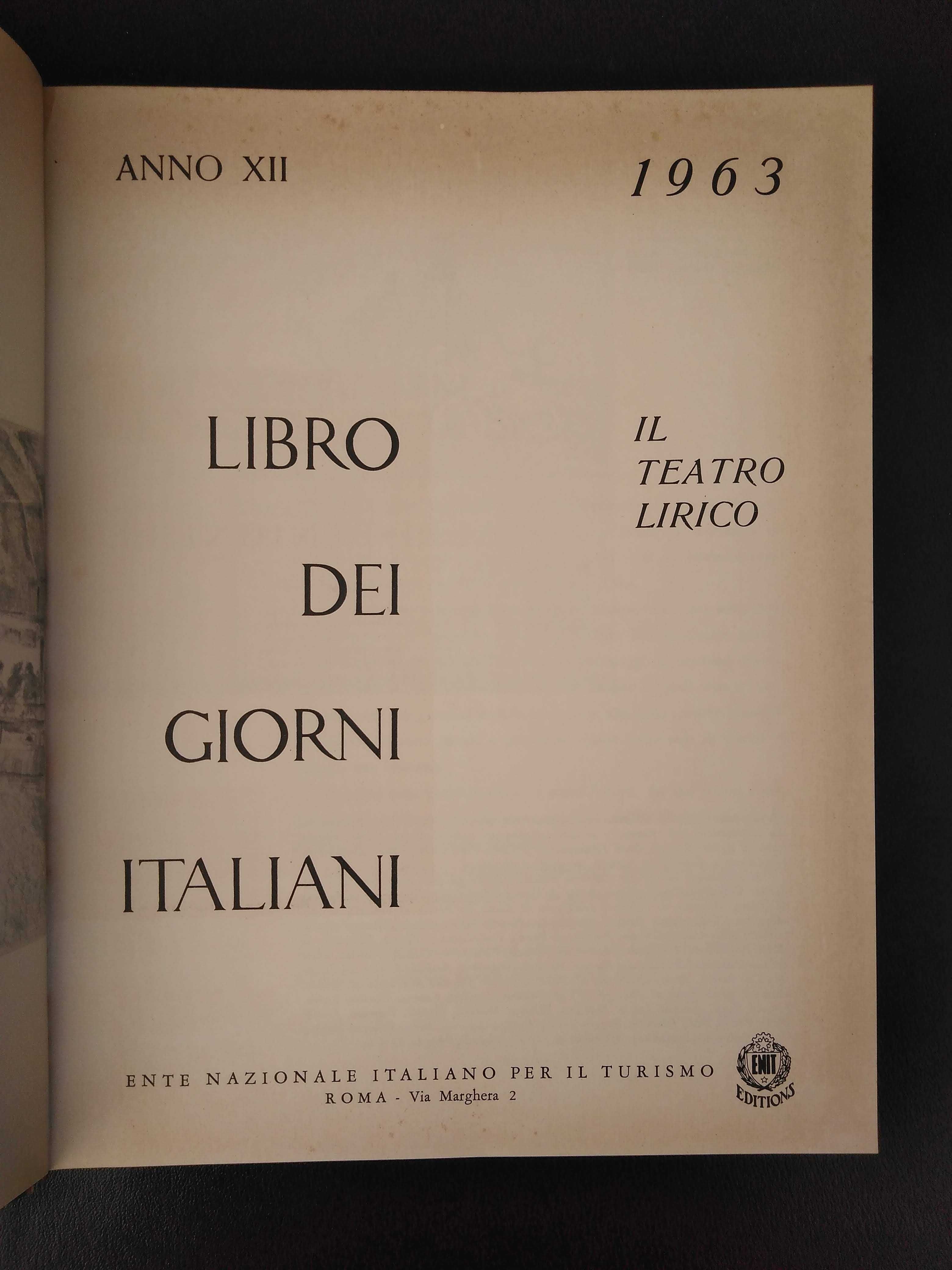 livro: "Il teatro lirico - Libro dei giorni italiani, Anno XII"