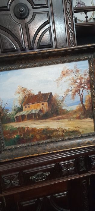 Quadro muito antigo pintado a óleo em tela