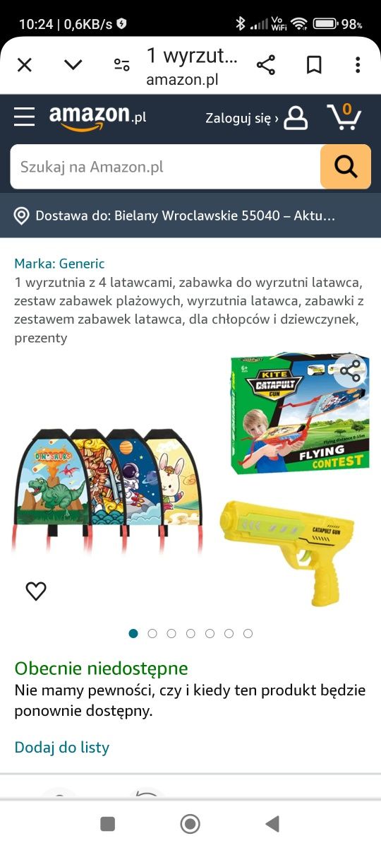 Wyrzutnia z 4 latawcami