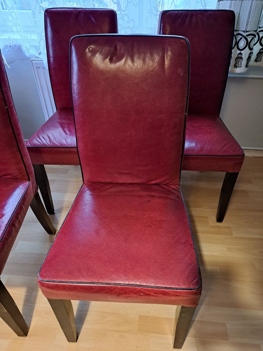 4 krzesła skórzane
