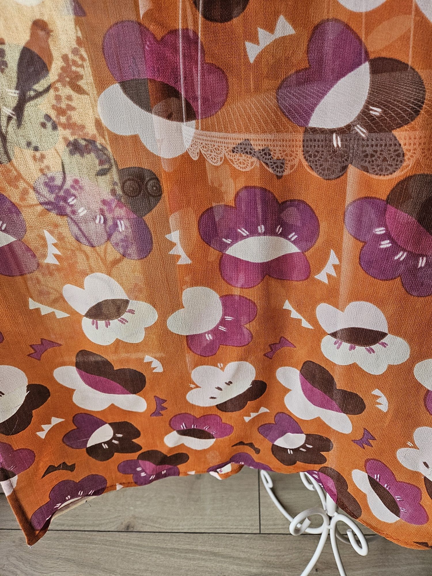 Narzutka damska Gudrun Sjödén  M/L kolorowa boho hippie kimono dłuższe